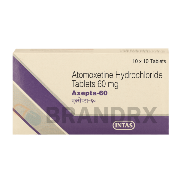 Verpackung Axepta 60 mg Intas Pharmaceuticals