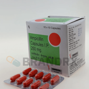 Verpackung Ampicillin 250 mg Omega Pharma