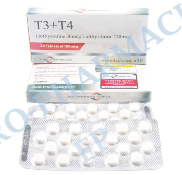 Verpackung T3+T4 – ( T3-30mcg + T4-120mcg) – 150mcg/tab – 20 tab/blister EU Euro-Pharmacies