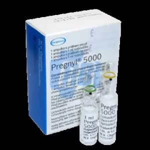 Verpackung HCG Pregnyl 5000IU Organon Pharmaceuticals