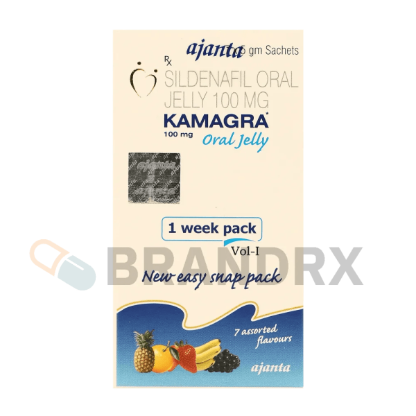 Verpackung Kamagra Oral Jelly Flavoured 100 mg Ajanta Pharma