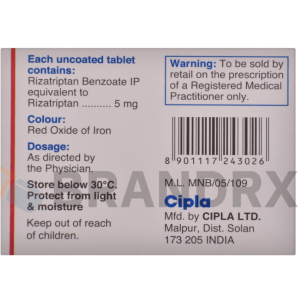 Verpackung Rizact 5 mg Cipla