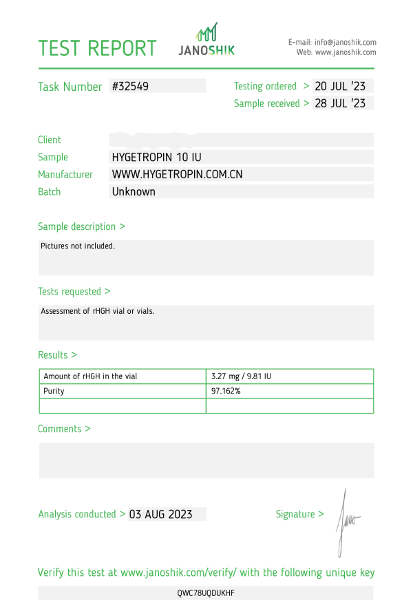 Verpackung Hygetropin 100 IU (USA) Pharmaceutical