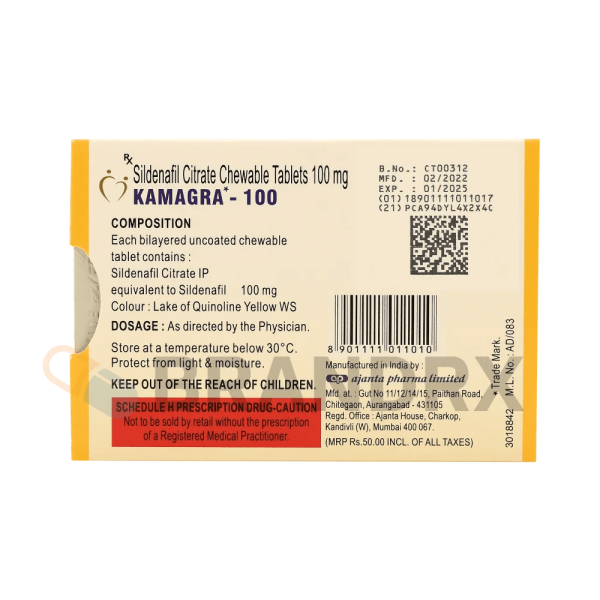 Verpackung Kamagra Polo 100 mg Ajanta Pharma