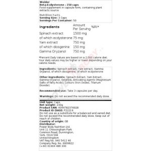 Verpackung Weider Beta – Ecdysterone Weider